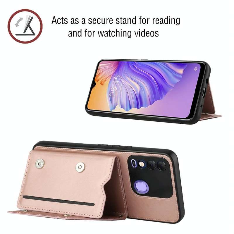 For Tecno Spark 8 Skin Feel PU + TPU + PC Phone Case(Rose Gold)
