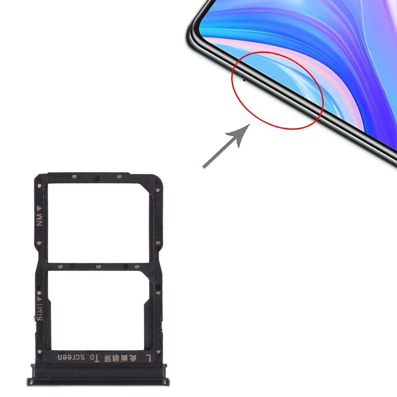 SIM Card Tray + NM Card Tray for Huawei P Smart S (Black)