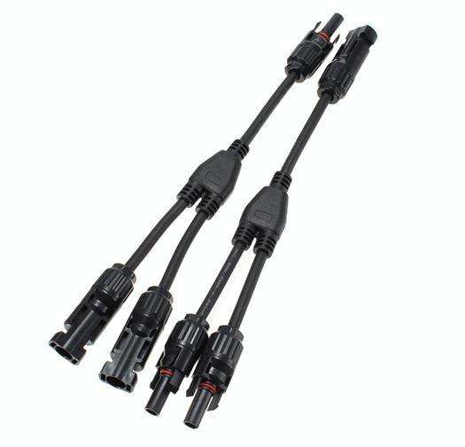 1 Pair MC4 Branch Y Adapter Connectors M/M/F and F/F/M for Solar Panels Cable(mc4)