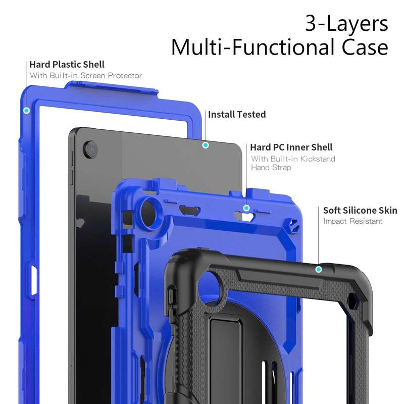 For Lenovo Tab M10 Plus 10.6 3rd Gen 2022 Silicone + PC Tablet Case(Blue + Black)