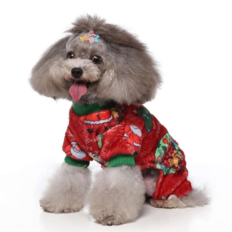 Halloween Christmas Day Pets Dress Up Clothes Pet Funny Clothes, Size: M(SDZ137 Christmas Circle)