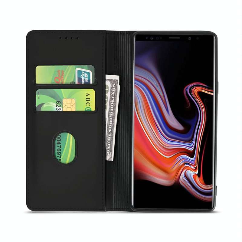 For Samsung Galaxy Note9 Strong Magnetism Liquid Feel Horizontal Flip Leather Case with Holder & ...