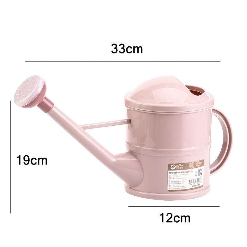 Home Gardening Watering Flowers Plastic Long Mouth Kettle(1.5L Beige)