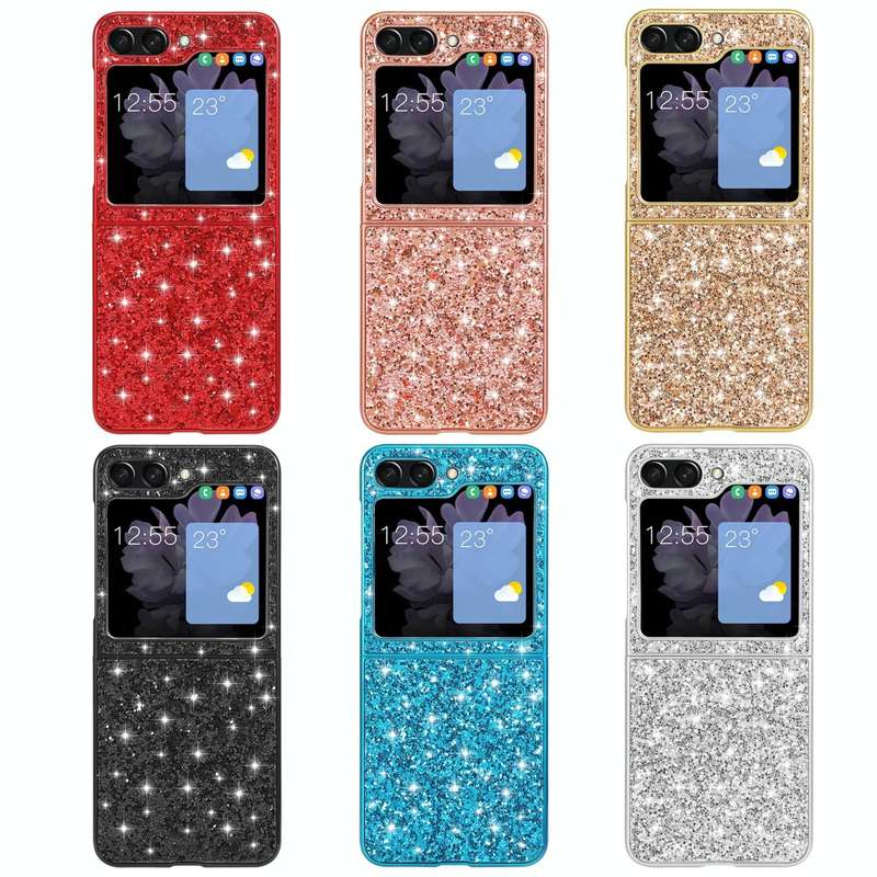 For Samsung Galaxy Z Flip5 5G Glitter Powder Shockproof TPU Phone Case(Blue)
