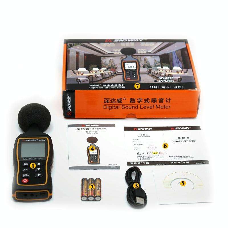 SNDWAY Handheld High Precision Noise Decibel Meter, Model:SW523