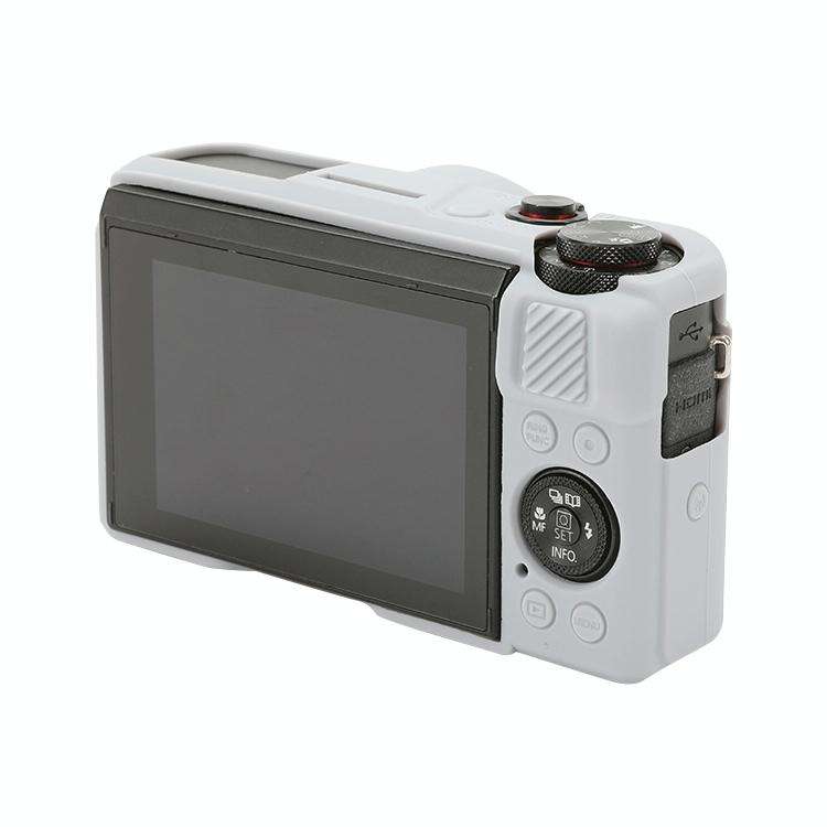 For Canon PowerShot G7 X Mark II / G7X2 Soft Silicone Protective Case with Lens Cover(Grey)