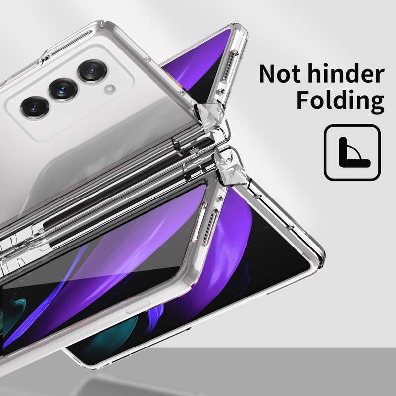 For Samsung Galaxy Z Fold2 5G Macaron Hinge Phone Case with Stylus Pen Fold Edition & Protective ...