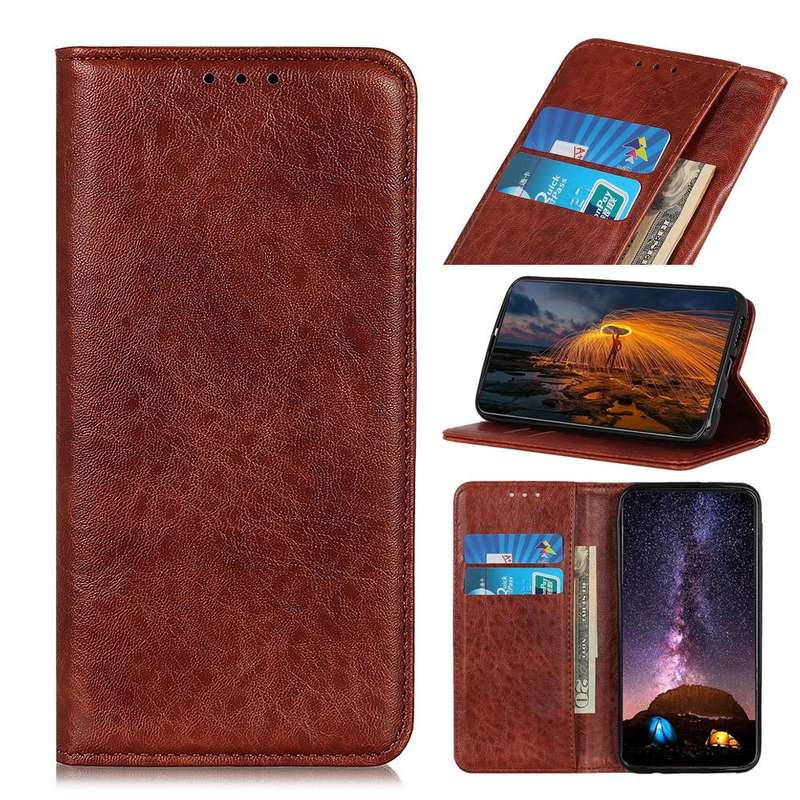 For Galaxy A71 5G Magnetic Crazy Horse Texture Horizontal Flip Leather Case with Holder & Card Sl...