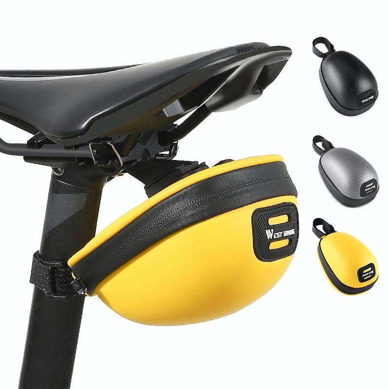 WEST BIKING Bicycle Mini Hardshell Tail Bag Saddle Bag(Black)