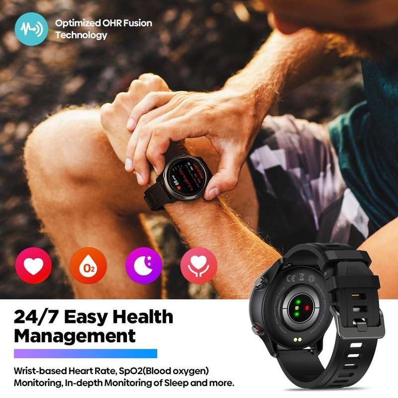 Zeblaze Stratos 2 Lite 1.32 inch IPS Screen 5 ATM Waterproof GPS Smart Watch, Support Heart Rate ...