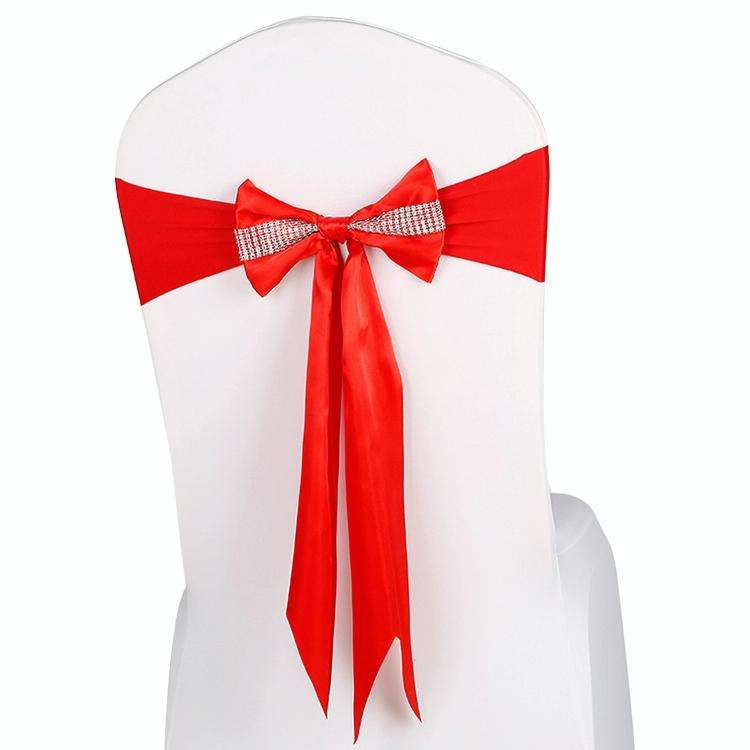 For Wedding Events Party Ceremony Banquet Christmas Decoration Chair Sash Bow Elastic Chair Ribbo...