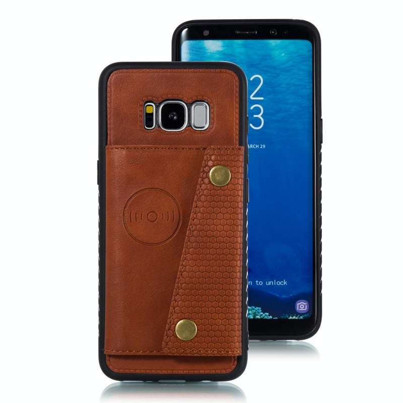 Leather Protective Case For Galaxy S8(Brown)