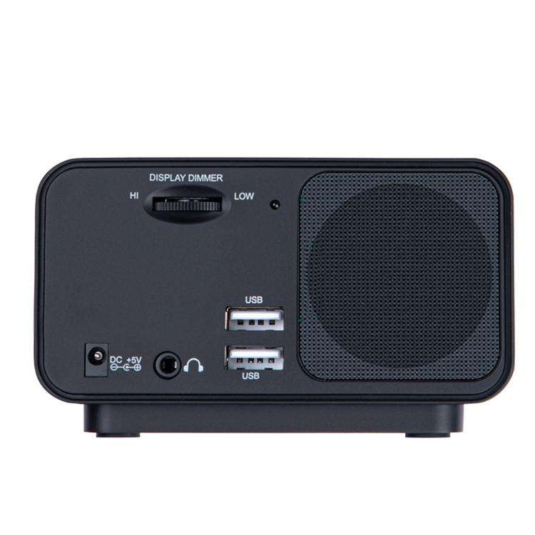 LED Digital Bedroom Alarm Clock With USB Charging Port Clock Radio Temperature Electronic Platfor...