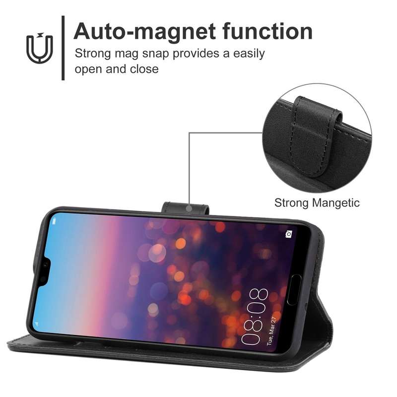 For Huawei P20 Leather Phone Case(Black)