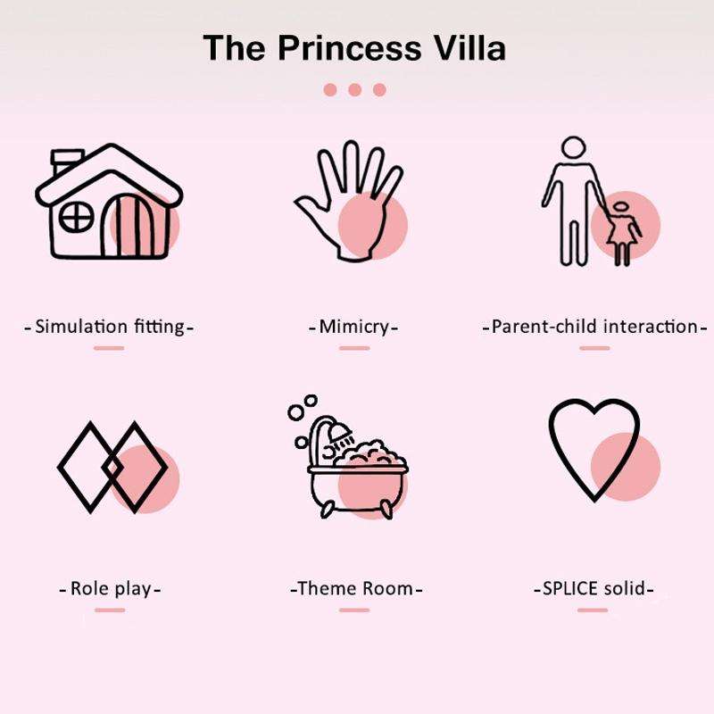 DSJ55-B 214pcs/set Children Passing Domestic Toy Doll House Princess Castle Set Simulation Disgui...