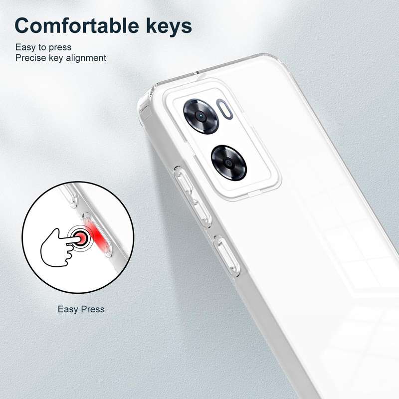 For OPPO A77 5G 3 in 1 Clear TPU Color PC Frame Phone Case(White)