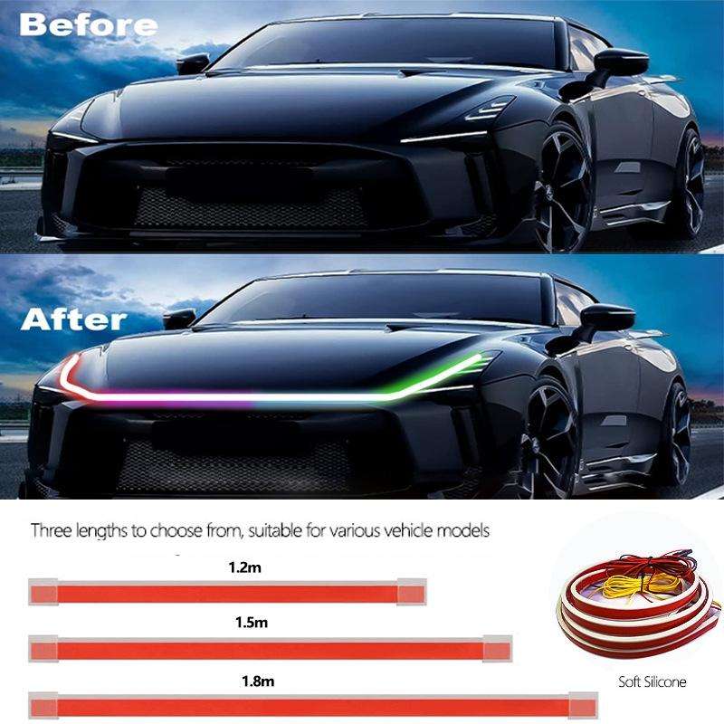 Car Startup Scan Through Hood LED Daytime Running Atmosphere Light, APP Control, Length:1.5m(Symp...