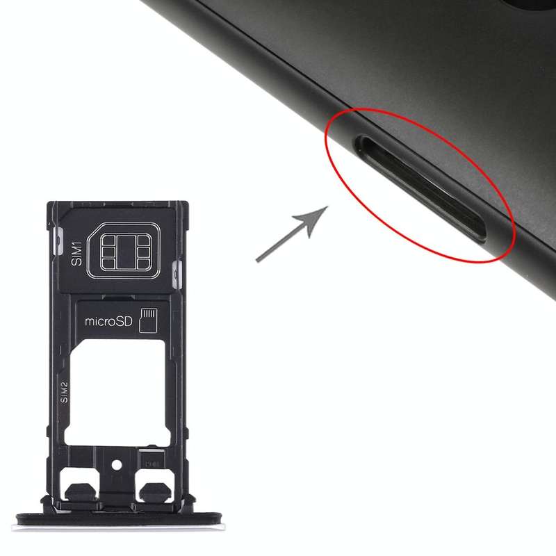 SIM Card Tray + SIM Card Tray + Micro SD Card Tray for Sony Xperia XZ2 Compact(Silver)
