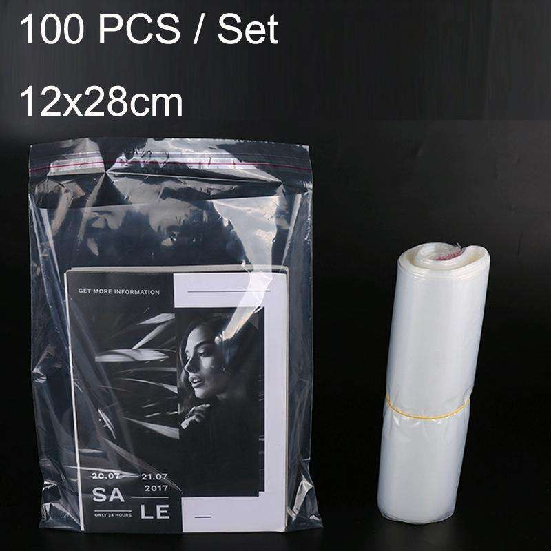 100 PCS / Set PE Clothing Packaging Bag Transparent Self-Stick Bag Jewelry Plastic Sealed Bag, Si...