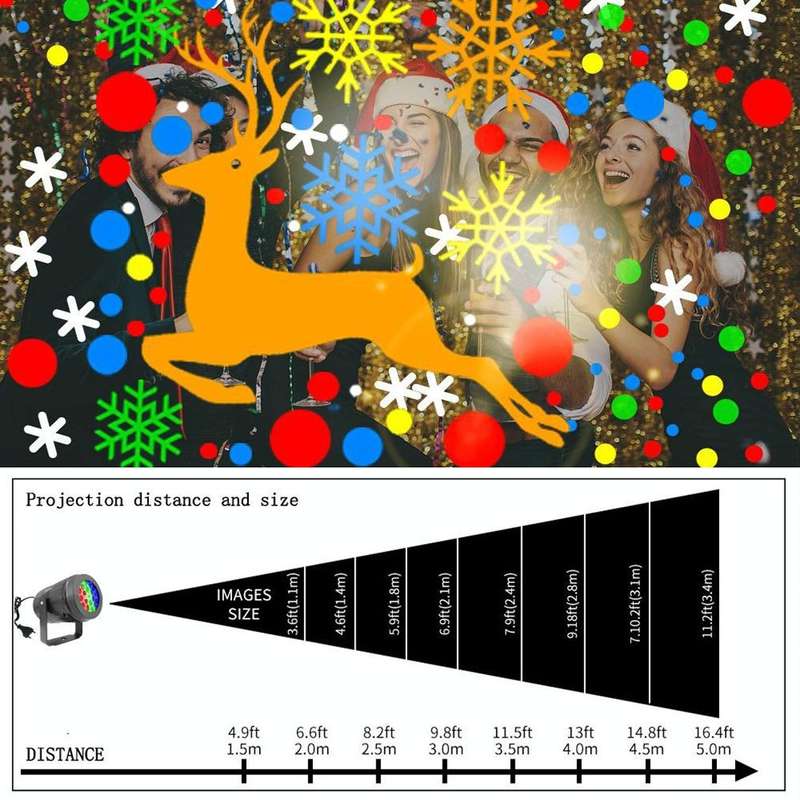4W LED Snowflake Christmas Decoration Projector Light with 16 Patterns, Spec: UK Plug