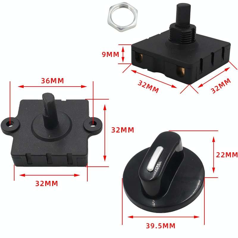 Type B 2 Pair 4 Gear 3 Speed Rotary Switch Fan Heater Speed Selector