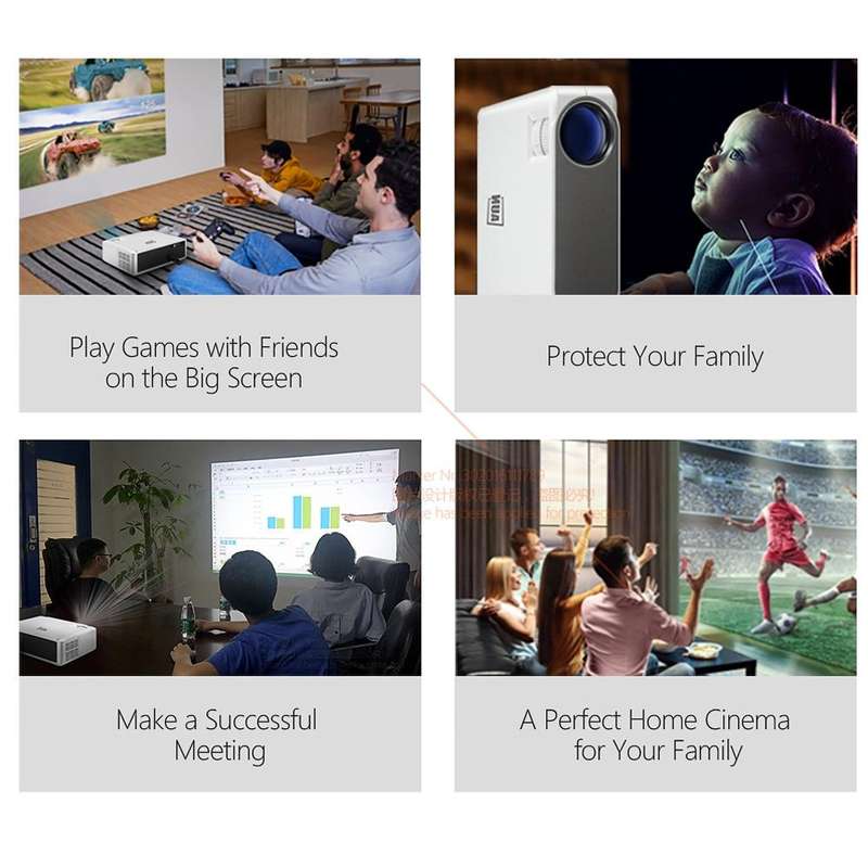 AUN AKEY6 5.8 inch 5500 Lumens 1920x1080P Portable HD LED Projector with Remote Control, Support ...