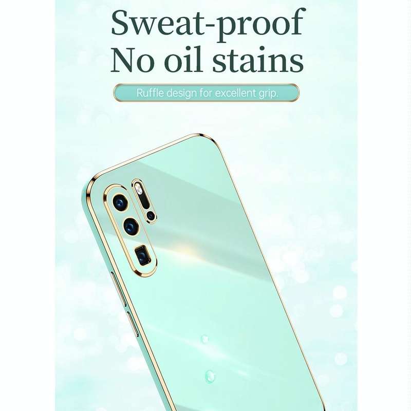 For Huawei P30 Pro XINLI Straight 6D Plating Gold Edge TPU Shockproof Case with Ring Holder(Cherr...