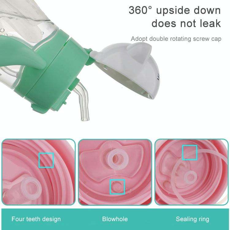 Infant Toddler Drink Cup Child Plastic Leakproof Cartoon Straw Cup With Handle Gravity Ball, Size...
