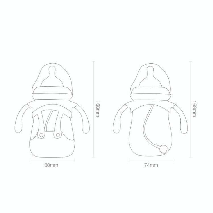 High Borosilicate Glass Baby Bottle with Silicone Sleeve, Capacity:240ml(Blue)