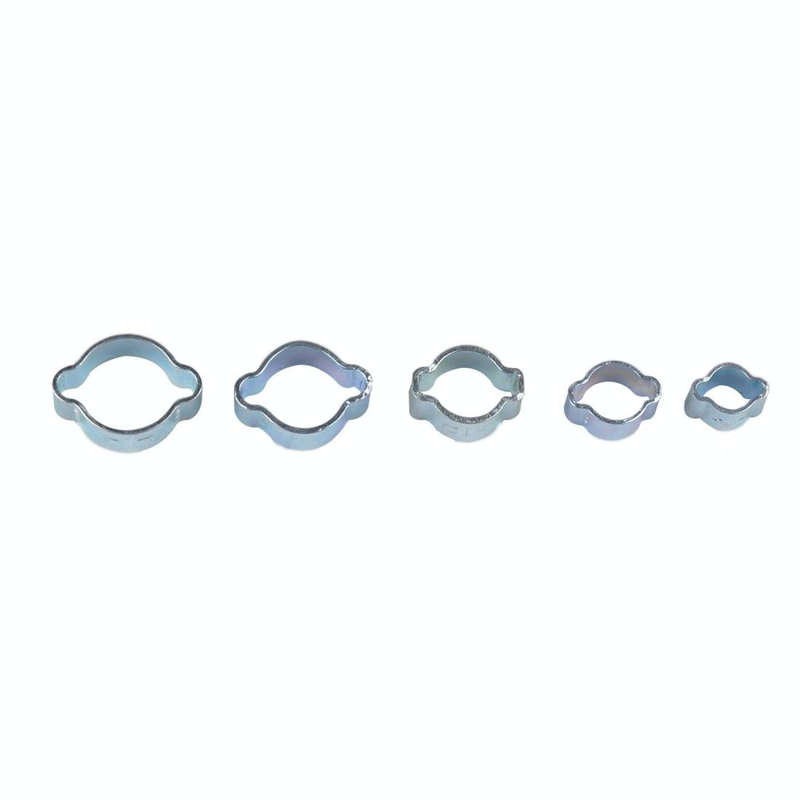 40 PCS Adjustable Double Ear Zinc Plated Steel Hydraulic Hose Clamps O-Clips Pipe Fuel Air, Insid...