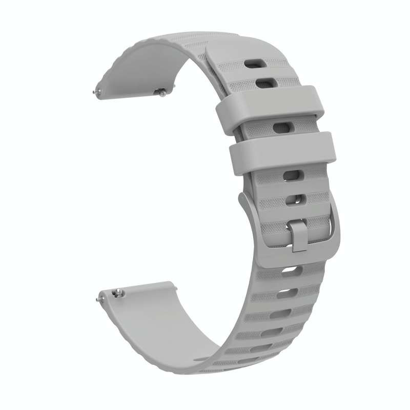 For Garmin Vivomove 3S 18mm Wavy Dotted Solid-Color Silicone Watch Band(Gray)