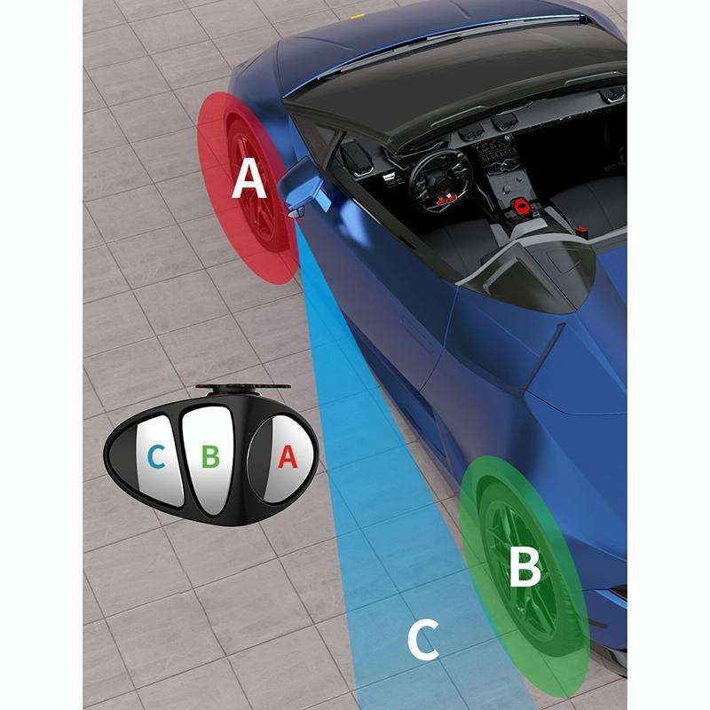 3R-146 3 in 1 Car Rearview Auxiliary Blind Spot Mirror Rear View 146 Front Wheel Mirror for Right...