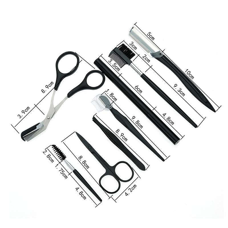 8 PCS/Set Eyebrow Trimming Beauty Tool(Khaki)