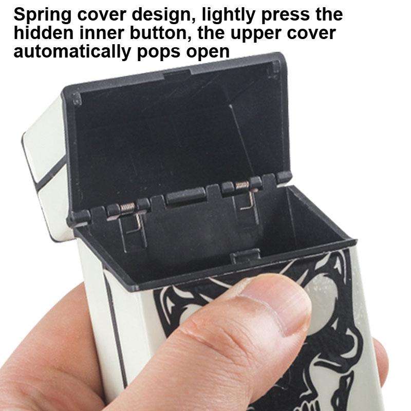 Luminous Cigarette Case Personalized Automatic Snap Cover Storage Cigarette Case(White Eyes)