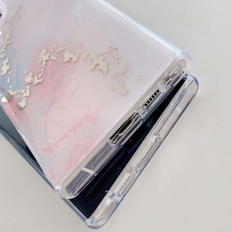 For Samsung Galaxy S23 Ultra 5G Coloured Glaze Marble Phone Case(Pink Gold)