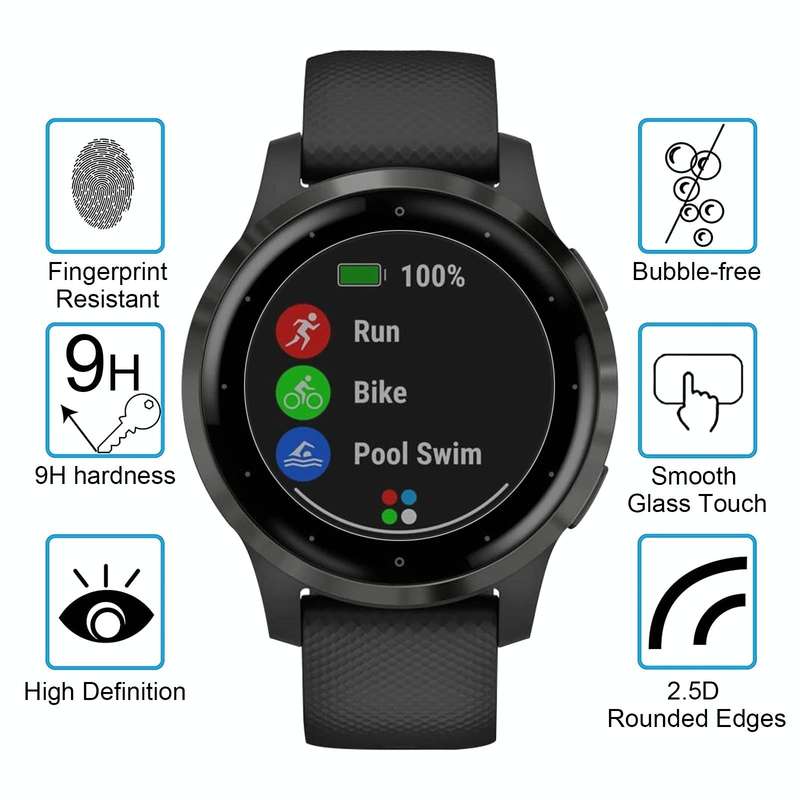 For Garmin Vivoactive 4S 0.26mm 2.5D 9H Watch Tempered Glass Film Screen Protector