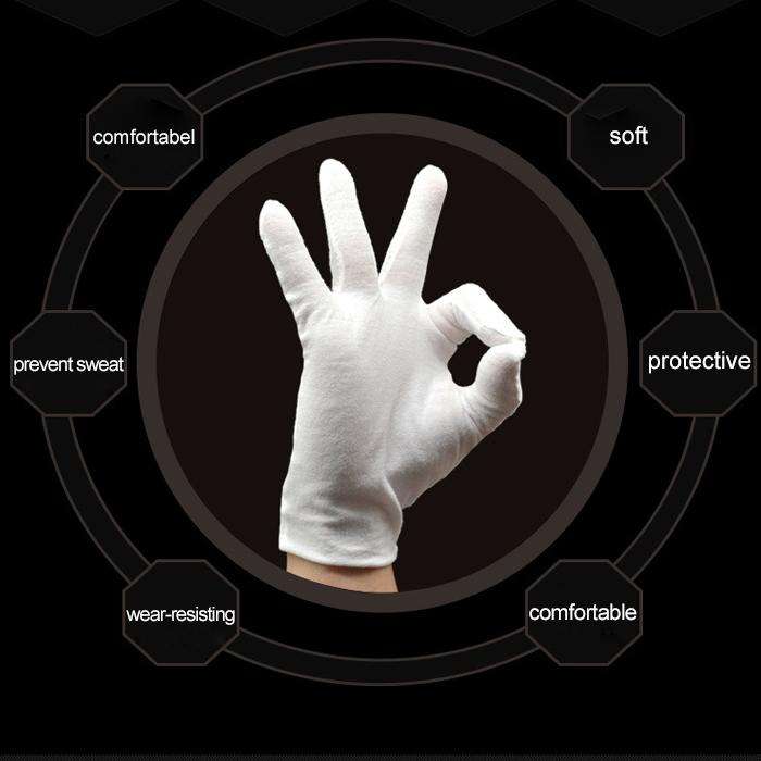 12 Pairs Pure Cotton Working Gloves, Medium Thick SizeFree Size