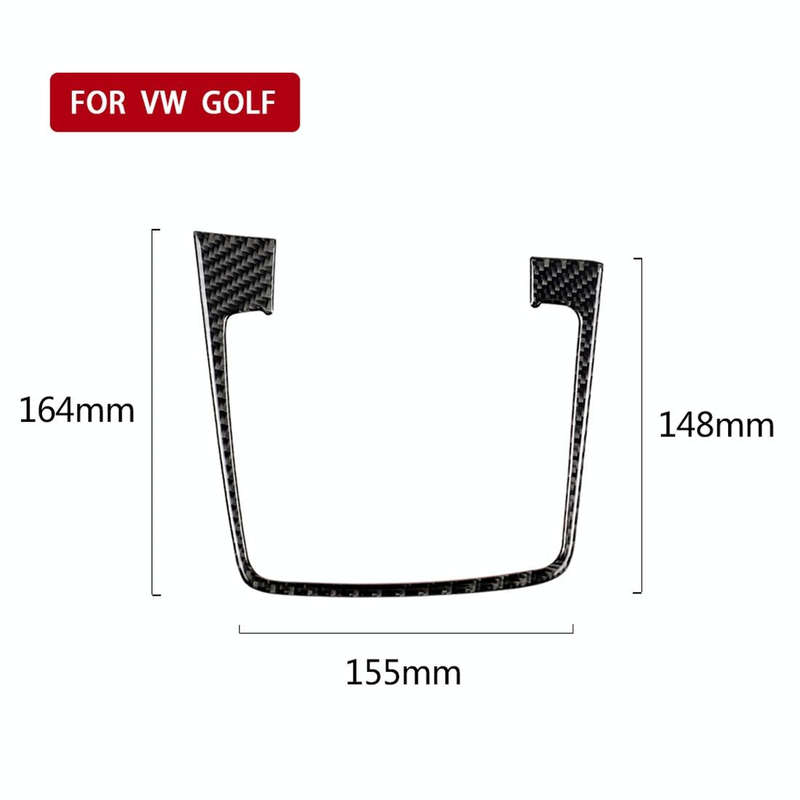 Car Carbon Fiber Gear Position Panel Frame Decorative Sticker for Volkswagen Golf 7 2018-, withou...