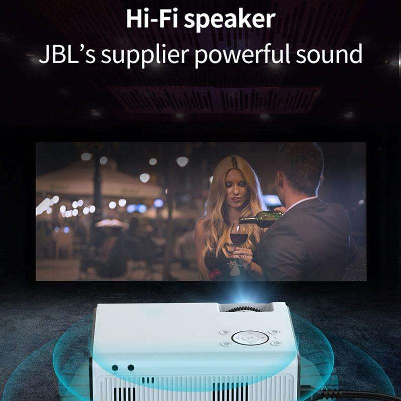 T01 800x480 2200 Lumens Mini LCD Digital Projector, Basic Version, EU Plug(White Black)