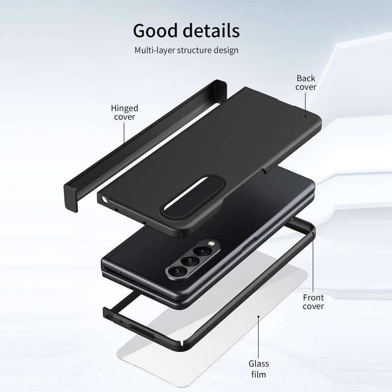 For Samsung Galaxy Z Fold4 Full Body Hinge Phone Case(Transparent)