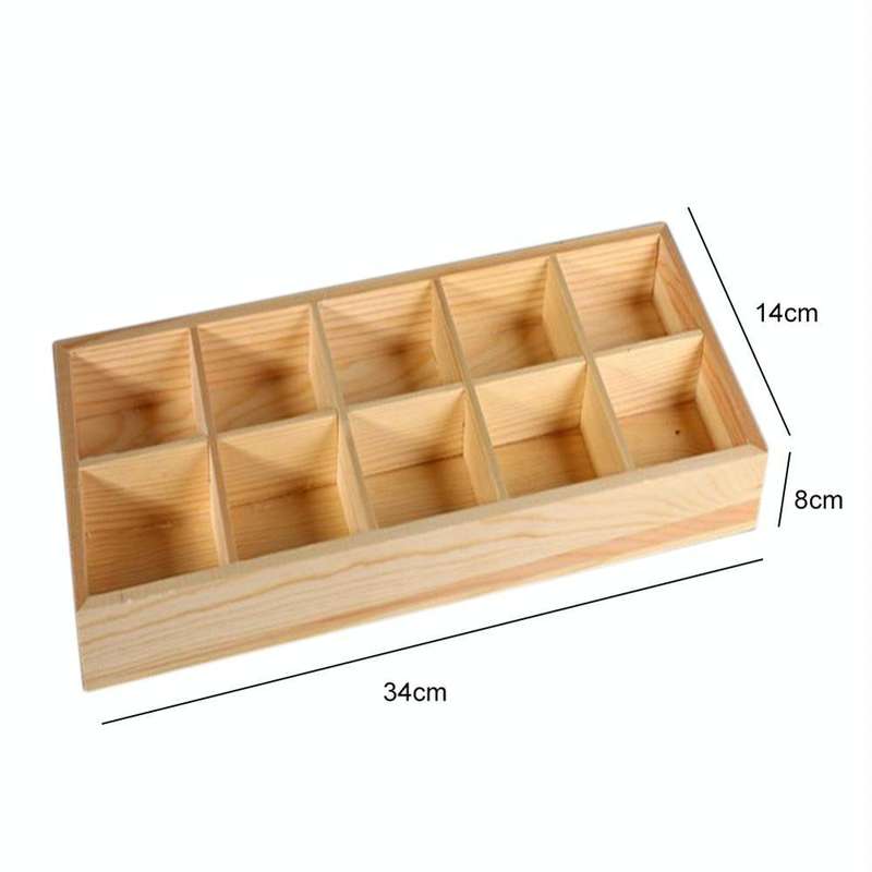 Succulent Wooden Storage Box Landscape Garden Decoration, Specification:10 Cells