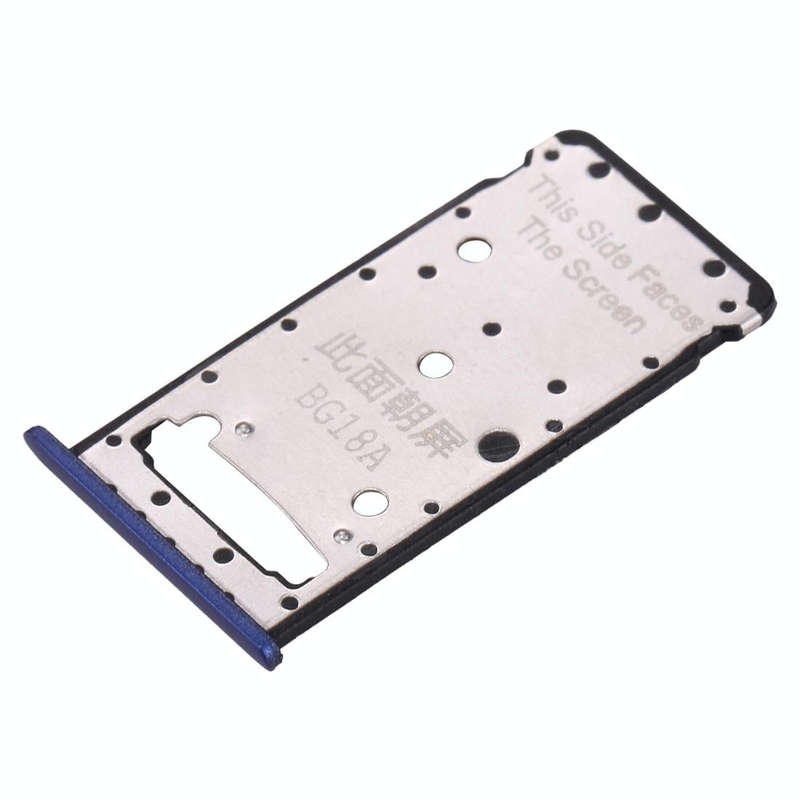 For Huawei Enjoy 7 Plus / Y7 Prime SIM Card Tray & SIM / Micro SD Card Tray(Dark Blue)