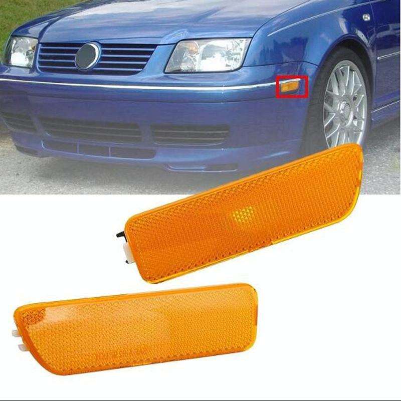 2 PCS Front Bumper Clearance Lights Housing without Bulb Replacement 1JM945071 / 1JM945072 for VW...