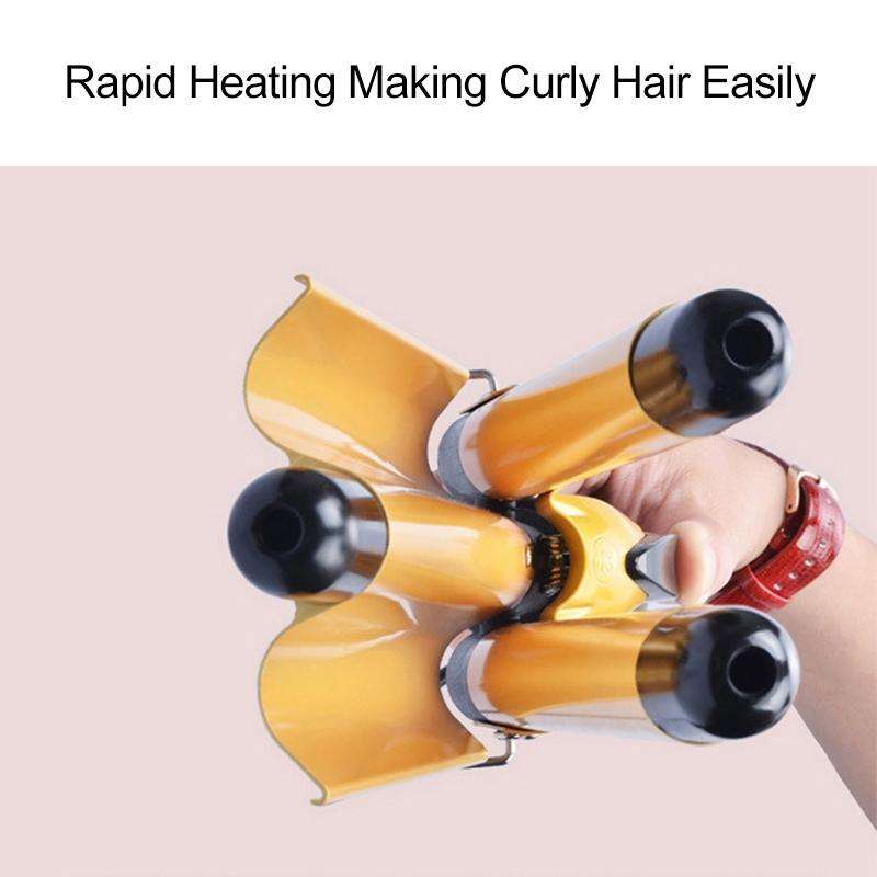 20-32m Automatic Ceramic Perm Splint Hair Curler 3 Barrels Big Wave Hair Curling Iron Tools, Size...
