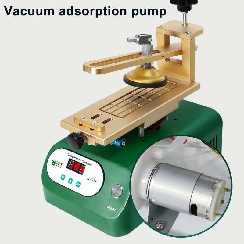 BEST B-918A 7 inch 220V Vacuum Pump LCD Screen Rotary Heating Platform Separator, EU Plug