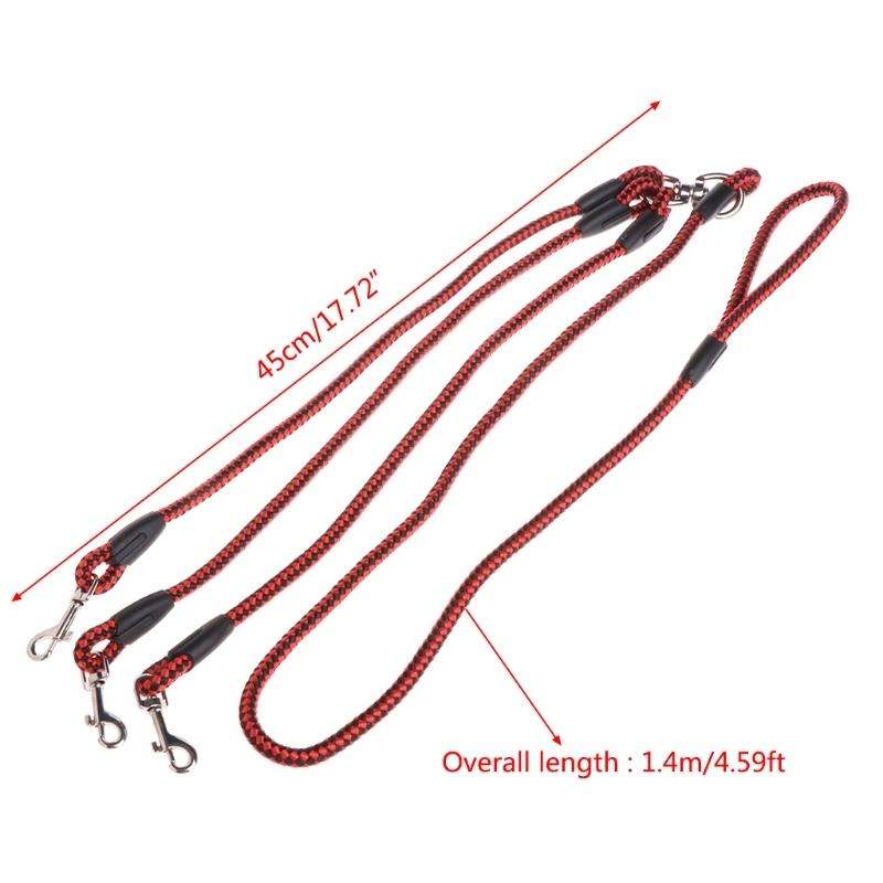 140cm 3 In 1 Leash Multi-head Dog Walking Rope(Red)
