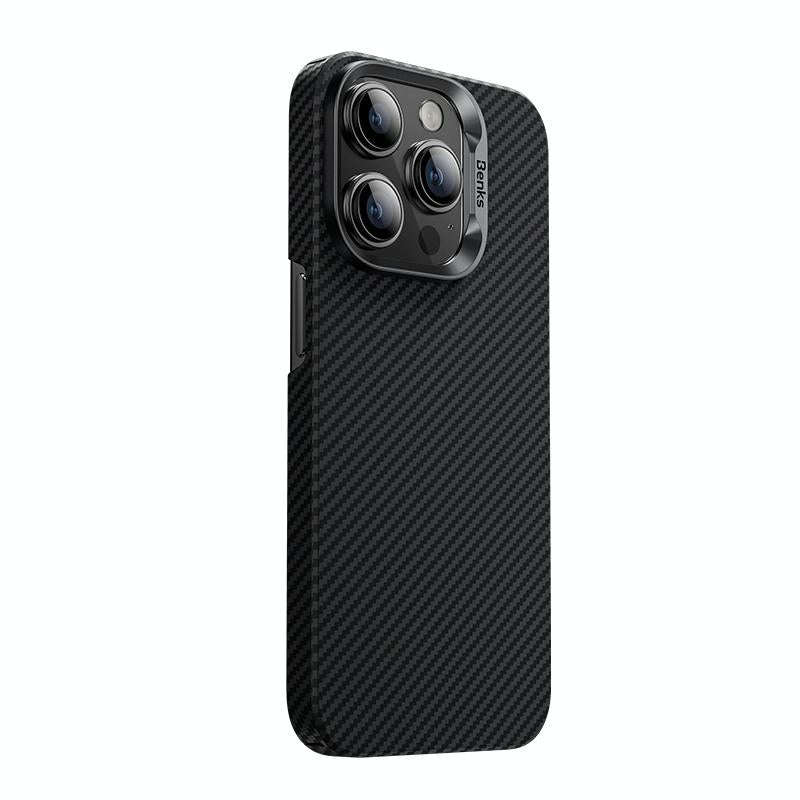 For iPhone 15 Pro Max Benks 600D MagSafe Magnetic Kevlar Carbon Fiber Phone Case(Black)