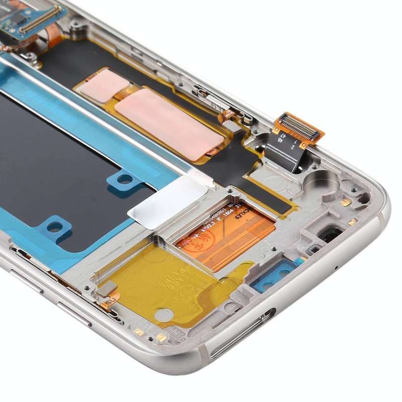 OLED LCD Screen for Samsung Galaxy S7 Edge / SM-G935F Digitizer Full Assembly with Frame (Gold)
