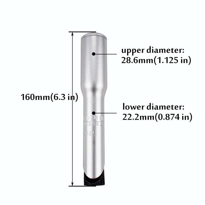 FMFXTR Road Bike Front Fork Stem Modified Height Increaser Handlebar Core Riser( 22.2mm Silver)