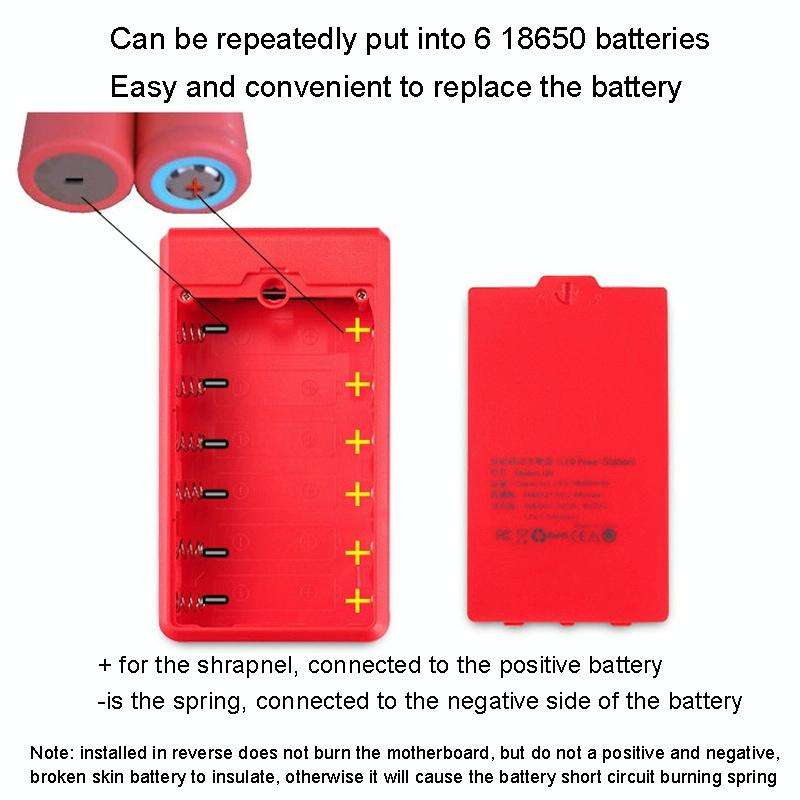Q6 Removable 6 Sections 18650 Battery Box Charger Case, Style: Ordinary(White)